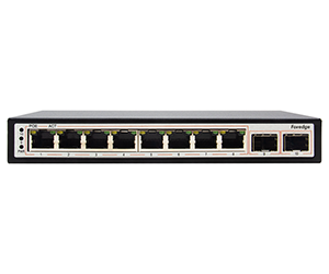 Switch PoE Foredge AI1010GF | 8 Cổng Gigabit PoE + 2 SFP AI Switch Chip Realtek