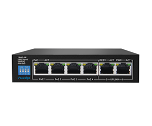 Switch PoE Foredge AI106BT | 4 Cổng PoE BT 90W + 2 Uplink Cho Camera AI