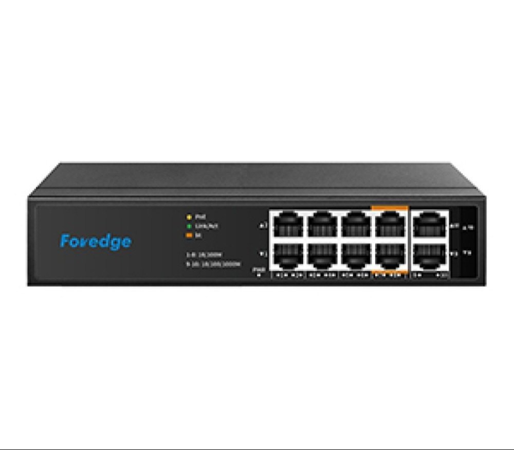 Switch PoE Foredge AI8010G Gigabit 8+2 Cổng