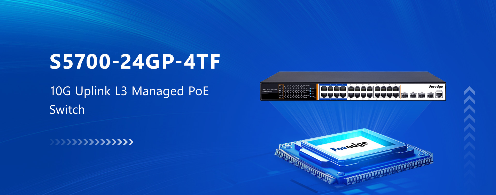 Switch PoE Foredge S5700-24GP-4TF | L3 24 Cổng Gigabit PoE + 4 Cổng 10G SFP+