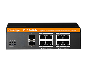 Switch PoE Quản Lý L2 Foredge IS108GPS-2F | 8 Cổng Gigabit PoE + 2 SFP, PoE 246W
